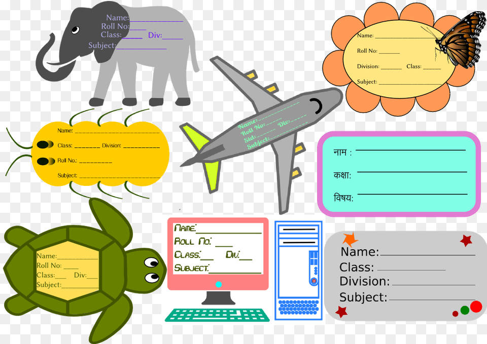 Notebook Label Example, Animal, Wildlife, Mammal, Elephant Free Transparent Png