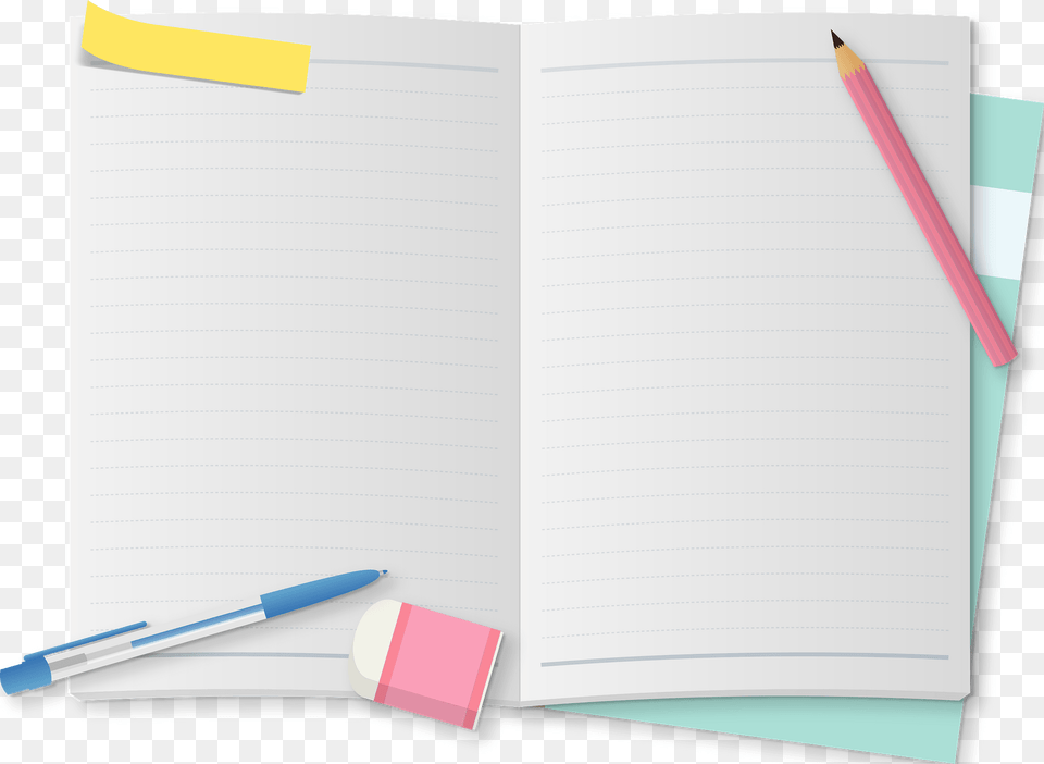 Notebook Pencil And Stationery Clipart, Page, Text, White Board, Diary Free Transparent Png