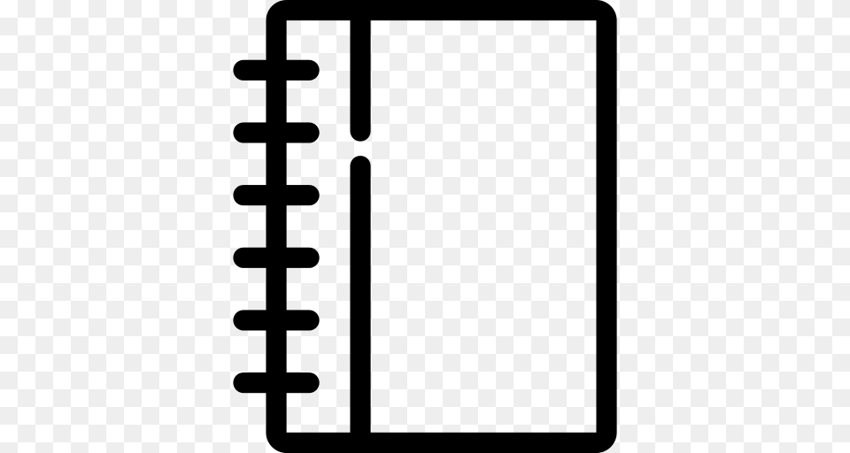 Notebook With Rings Icon, Gray Png