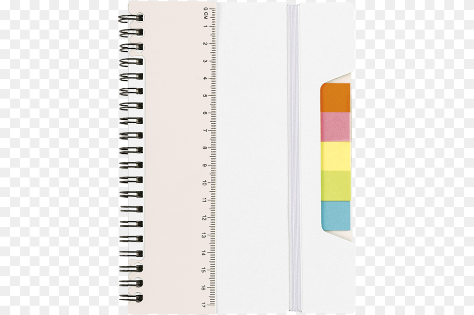 Notebook With Sticky Notes And Ruler White Paper, Page, Text, Diary Free Png Download