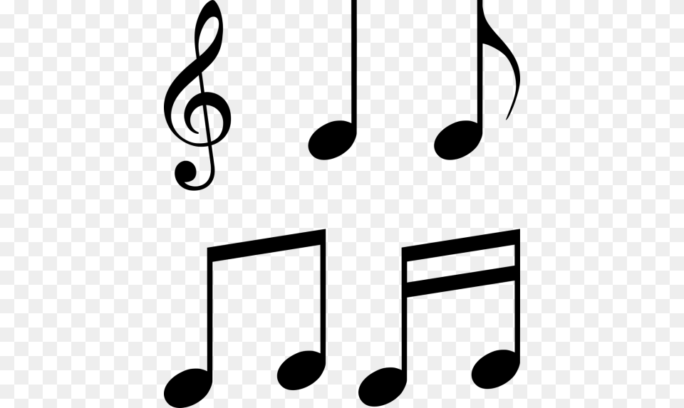 Notesmusicmusic Treble Clef, Gray Free Transparent Png