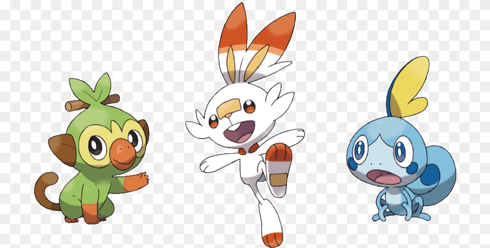 Nothing Else Was Really Revealed Other Than The Three Scorbunny Sobble Y Grookey, Cartoon, Animal, Fish, Sea Life Free Png Download