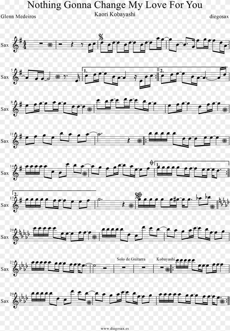 Nothings Gonna Change My Love For You Sax Nothing Gonna Change My Love For You Saxophone Sheet, Gray Png