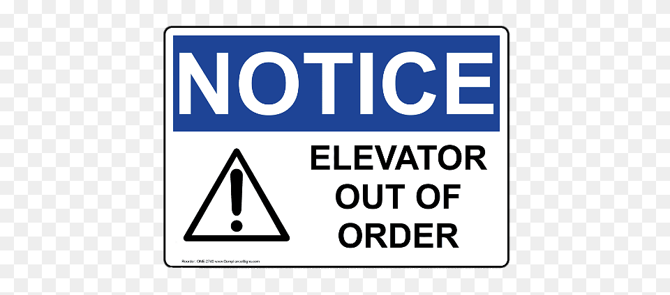 Notice Elevator Out Of Order, Sign, Symbol, Scoreboard, Road Sign Free Png Download
