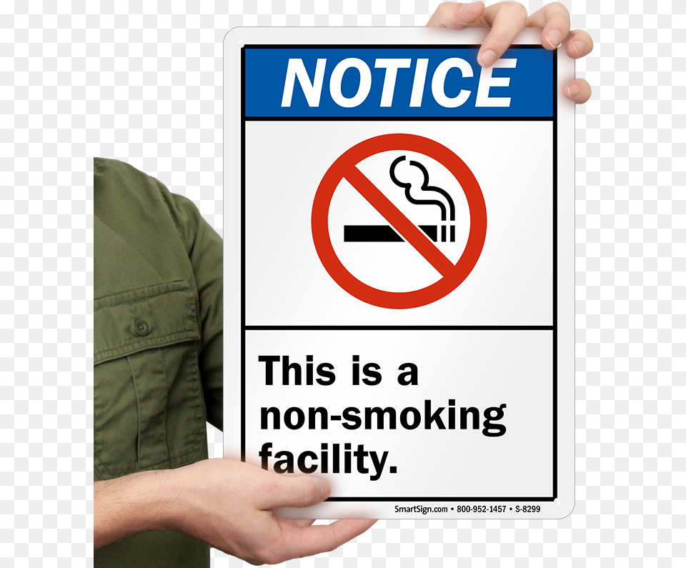 Notice Non Smoking Facility Sign No Food In Waiting Room, Symbol, Adult, Person, Man Png