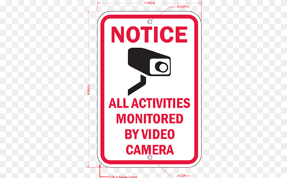 Notice Video Surveillance Sign Sign, Symbol, Gas Pump, Machine, Pump Png Image