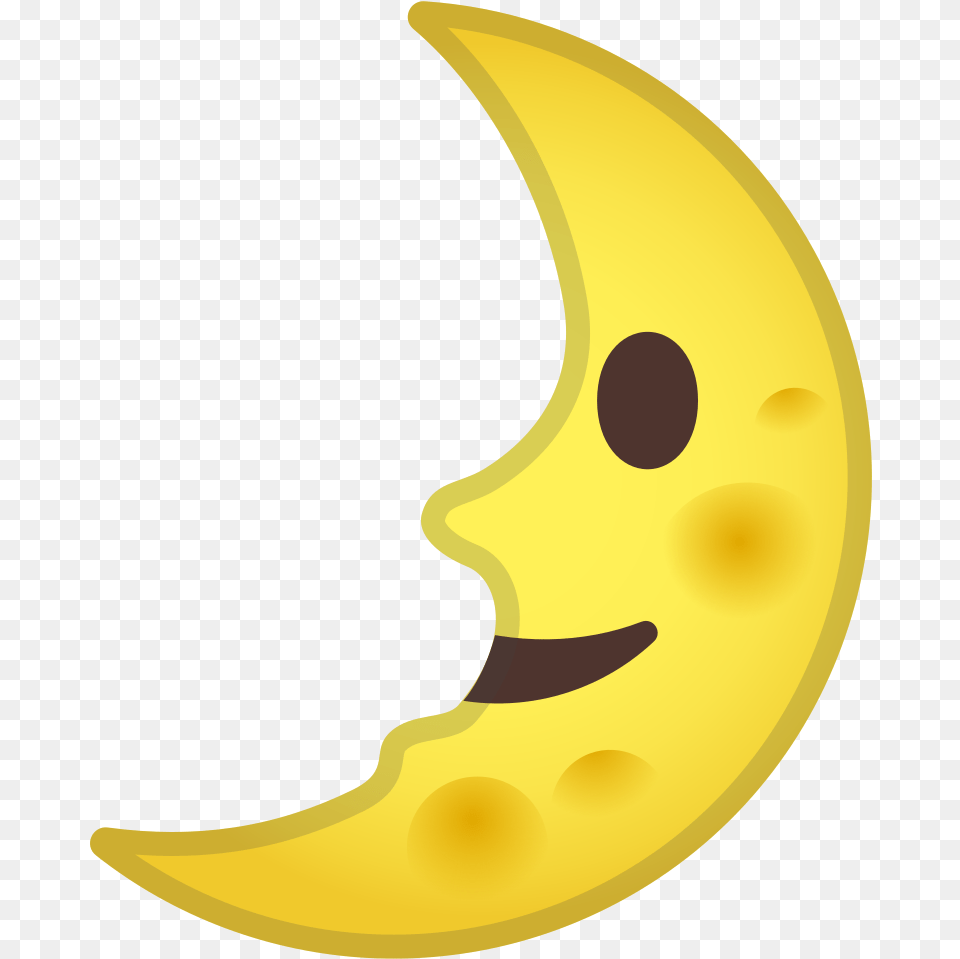 Noto Emoji Pie 1f31b Whatsapp Half Moon Emoji, Astronomy, Plant, Outdoors, Night Png