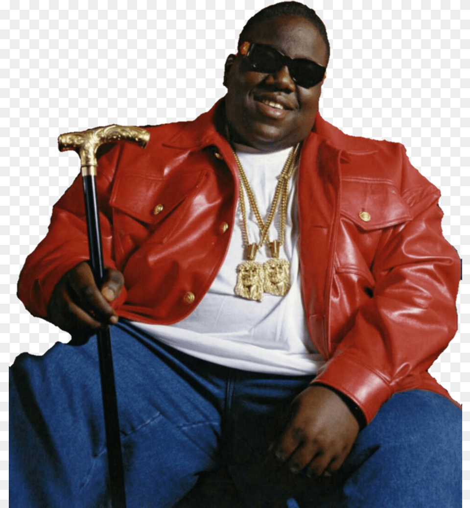 Notorious Big Cane, Clothing, Coat, Sitting, Person Free Png