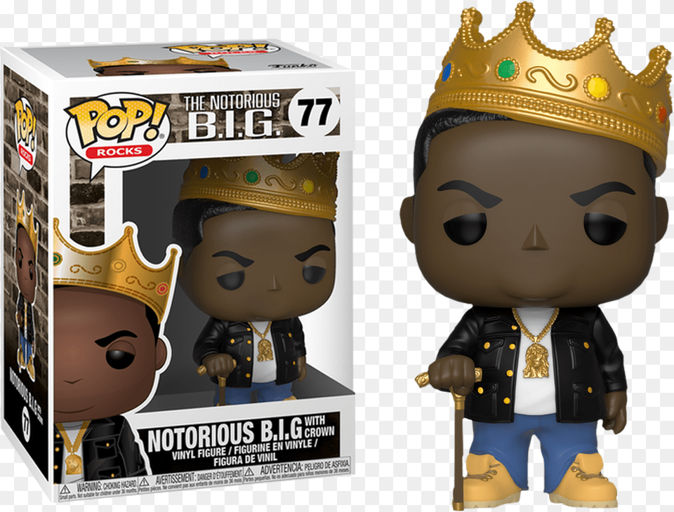 Notorious Big Notorious Big With Crown Pop Vinyl Figure Notorious Big Pop, Accessories, Baby, Person, Face Free Png