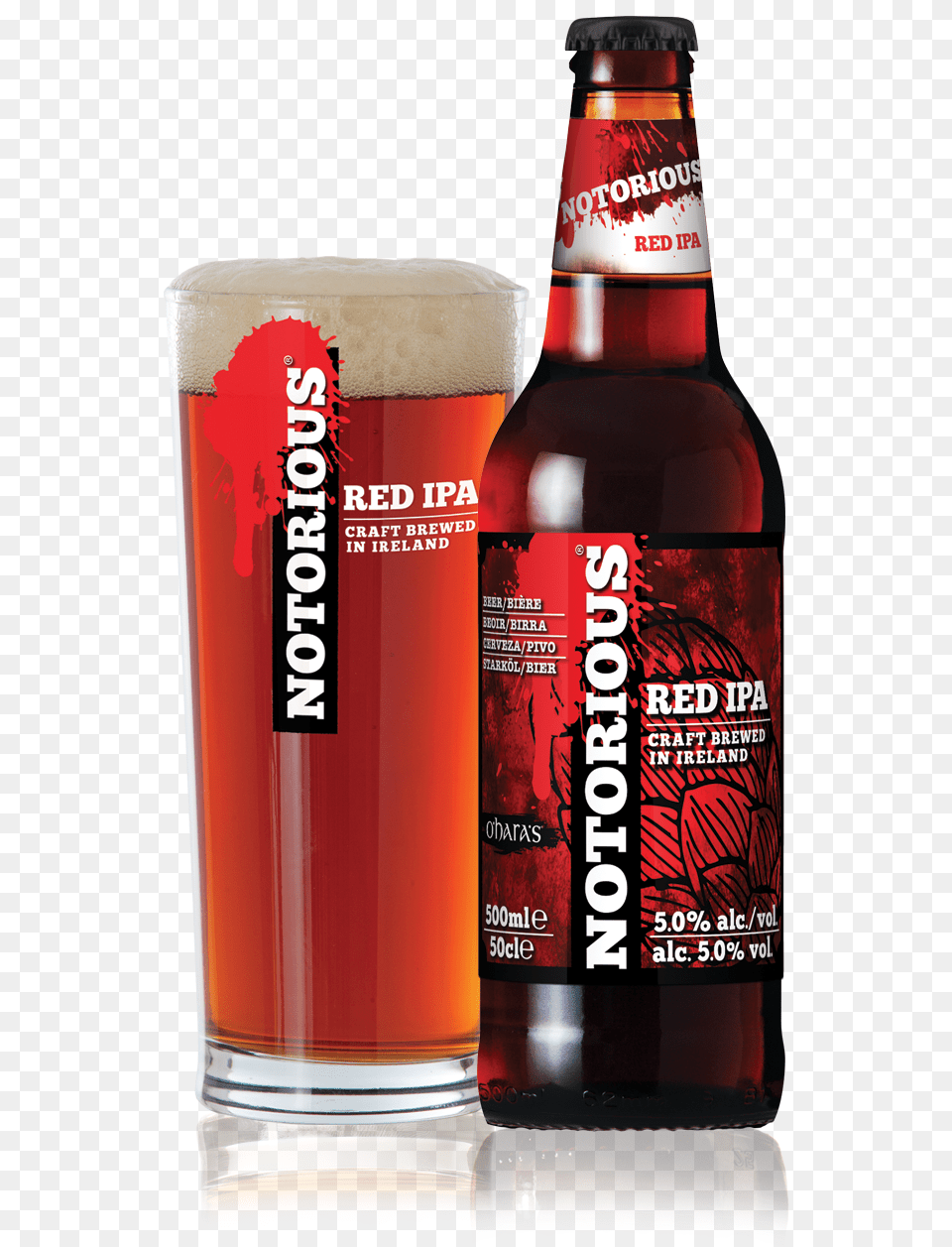 Notorious Red Ipa, Alcohol, Beer, Beverage, Glass Png