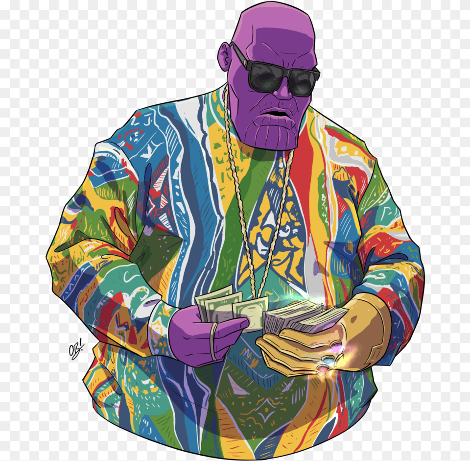 Notorious Thanos Full Printfile Front, Accessories, Sunglasses, Hippie, Person Free Transparent Png