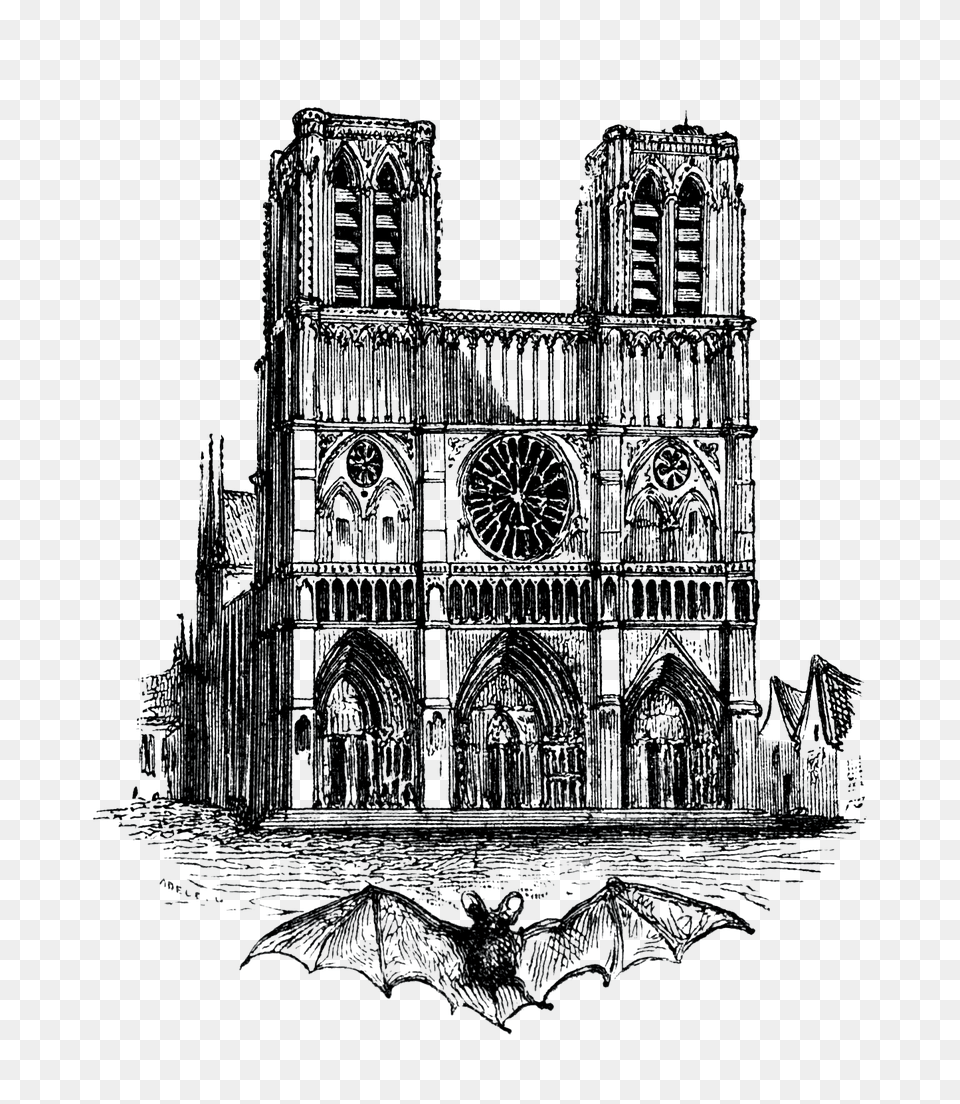 Notre Dame De Paris Sketch, Art, Architecture, Building, Cathedral Free Png
