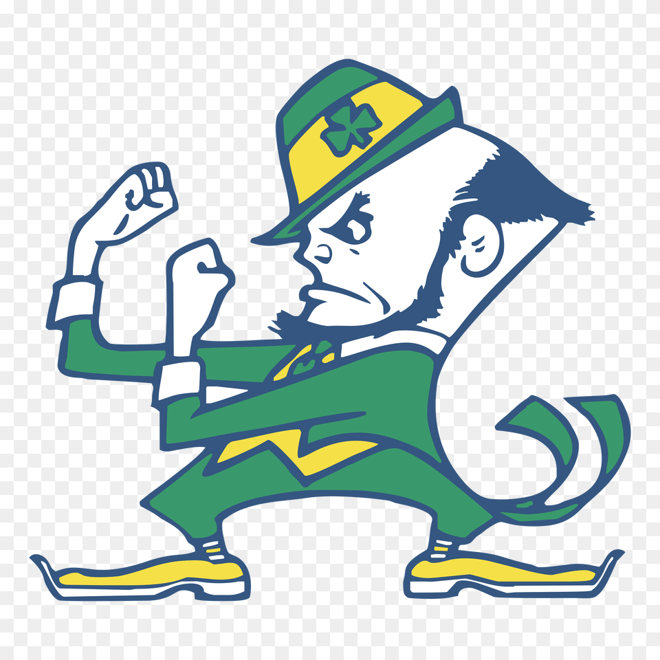 Notre Dame Fighting Irish Logo Transparent Vector, Art, Clothing, Hat, People Png Image