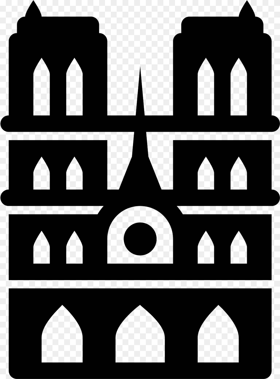 Notre Dame Filled Icon Notre Dame Black And White, Gray Free Png