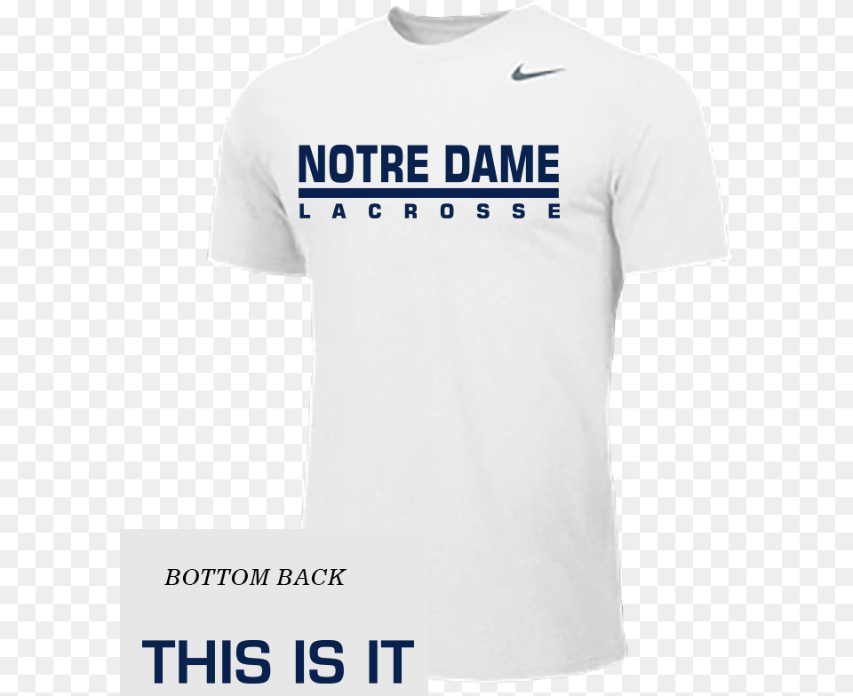 Notre Dame Lacrosse Nike Tshirt Active Shirt, Clothing, T-shirt Png Image