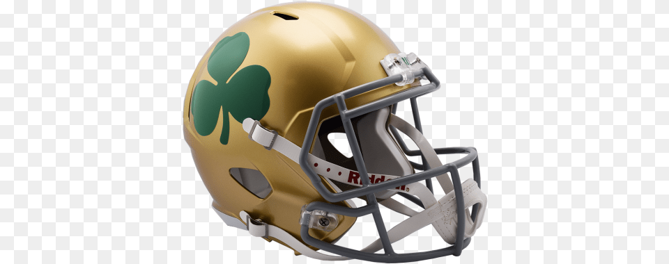 Notre Dame Shamrock Speed Replica Helmet By Riddell Football Helmet, American Football, Football Helmet, Sport, Person Free Transparent Png