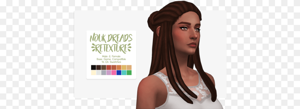 Nouk Dreads Retexture By Nolan Sims Dreadlocks Sims 4 Cc, Face, Head, Person, Photography Png