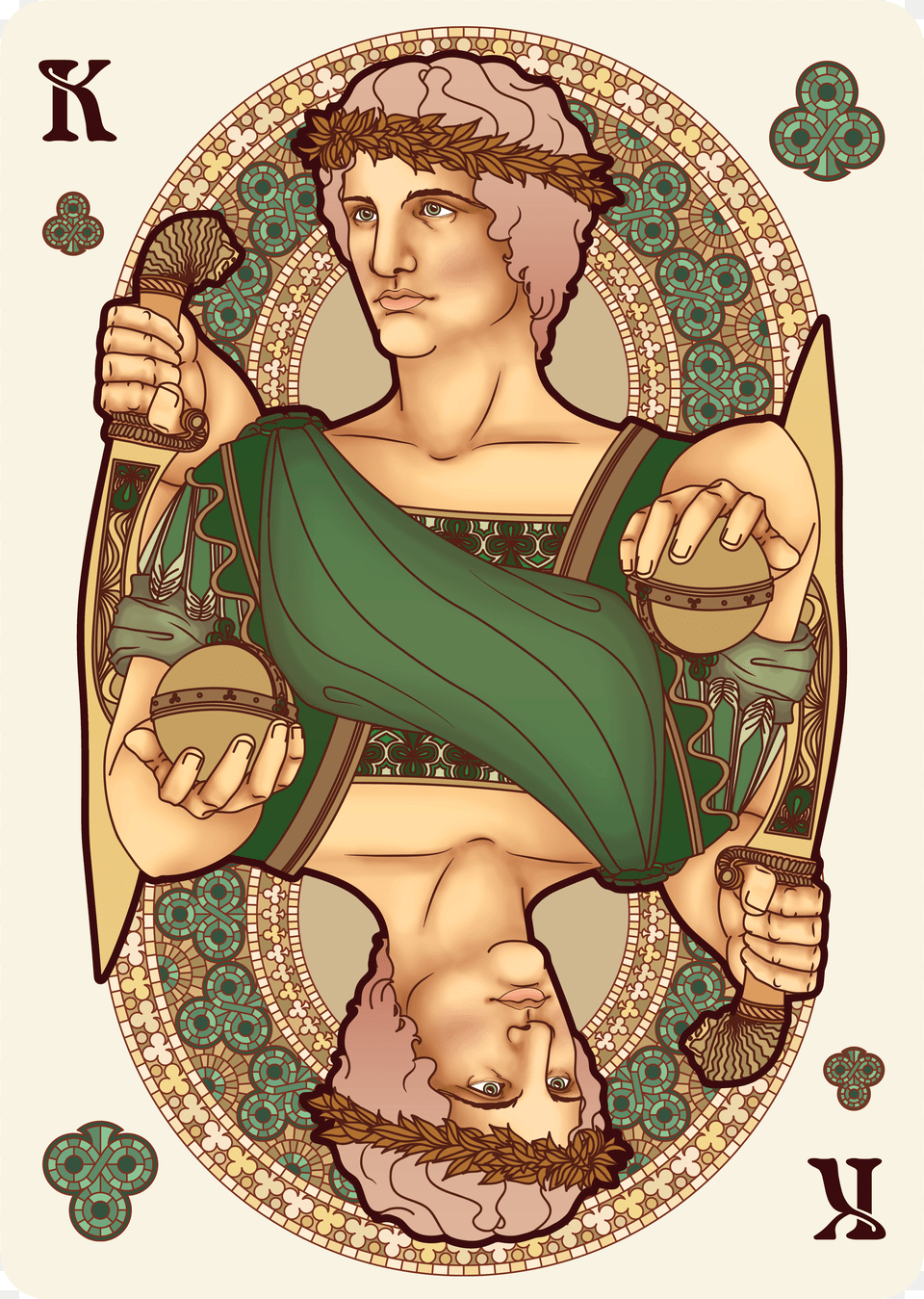 Nouveau Bourgogne Playing Cards King Of Clubs Illustration, Adult, Female, Person, Woman Free Png