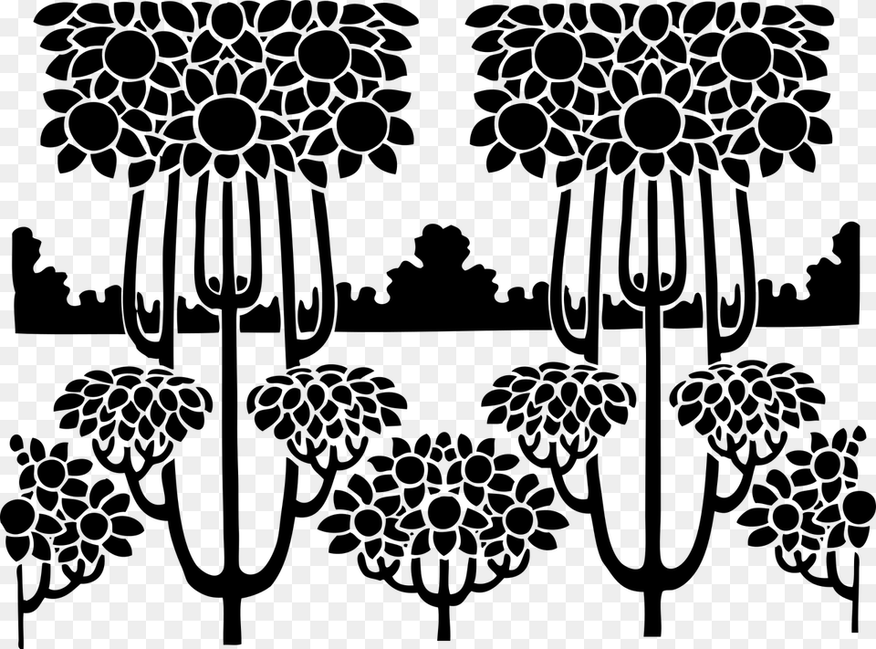 Nouveau Stencil Repeating Border Picture, Gray Png Image