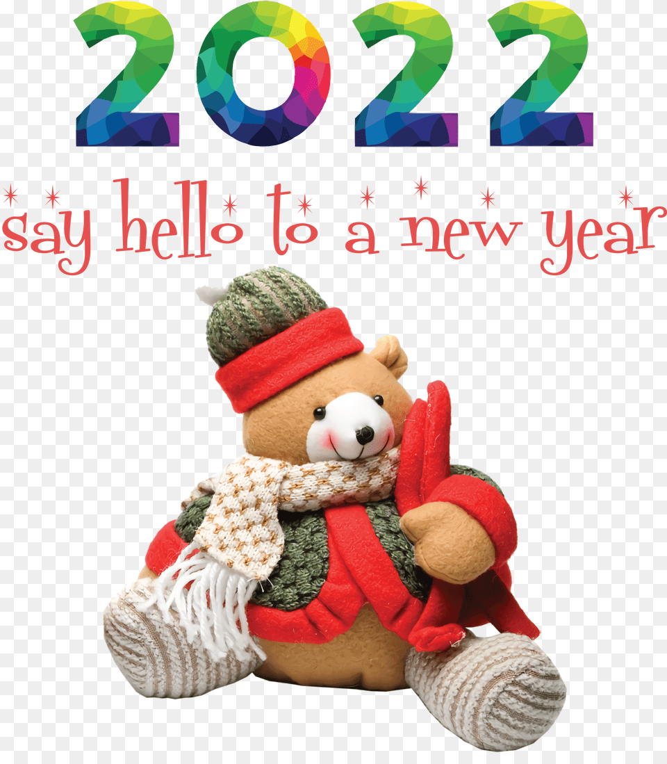 Nouvel An 2022 Christmas Graphics New Year For New Year, Plush, Toy, Text Png Image