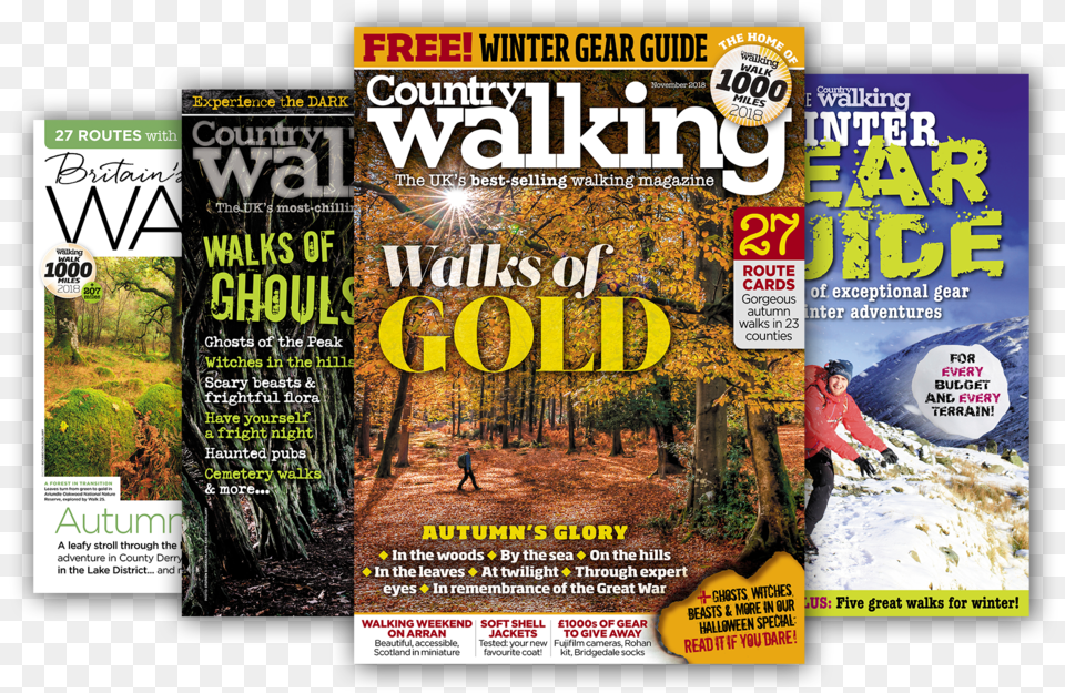 Nov Issue Splay Big Canvas Copy Front Cover Of Country Walking Magazine Latest, Advertisement, Poster, Publication, Person Png