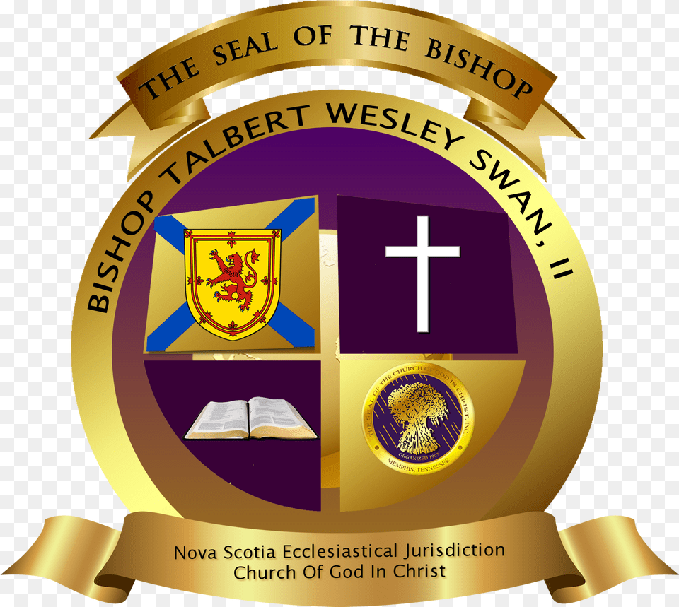 Nova Scotia Bishop Coat Of Arms Gold Bishops Coat Of Arms, Badge, Logo, Symbol, Cross Free Transparent Png