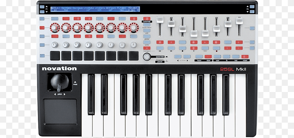 Novation 25 Sl Mkii Keyboard Controller Novation Sl Mkii, Musical Instrument, Piano Free Transparent Png