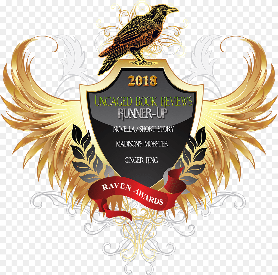 Novellashort Runnerup Shield With Golden Wings, Badge, Symbol, Logo, Animal Free Png