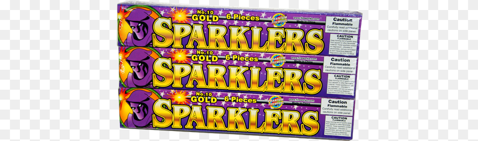 Novelties Sparklers 10 Gold Sparkler 6 Pieces Per Box Phantom Fireworks, Food, Sweets Png Image