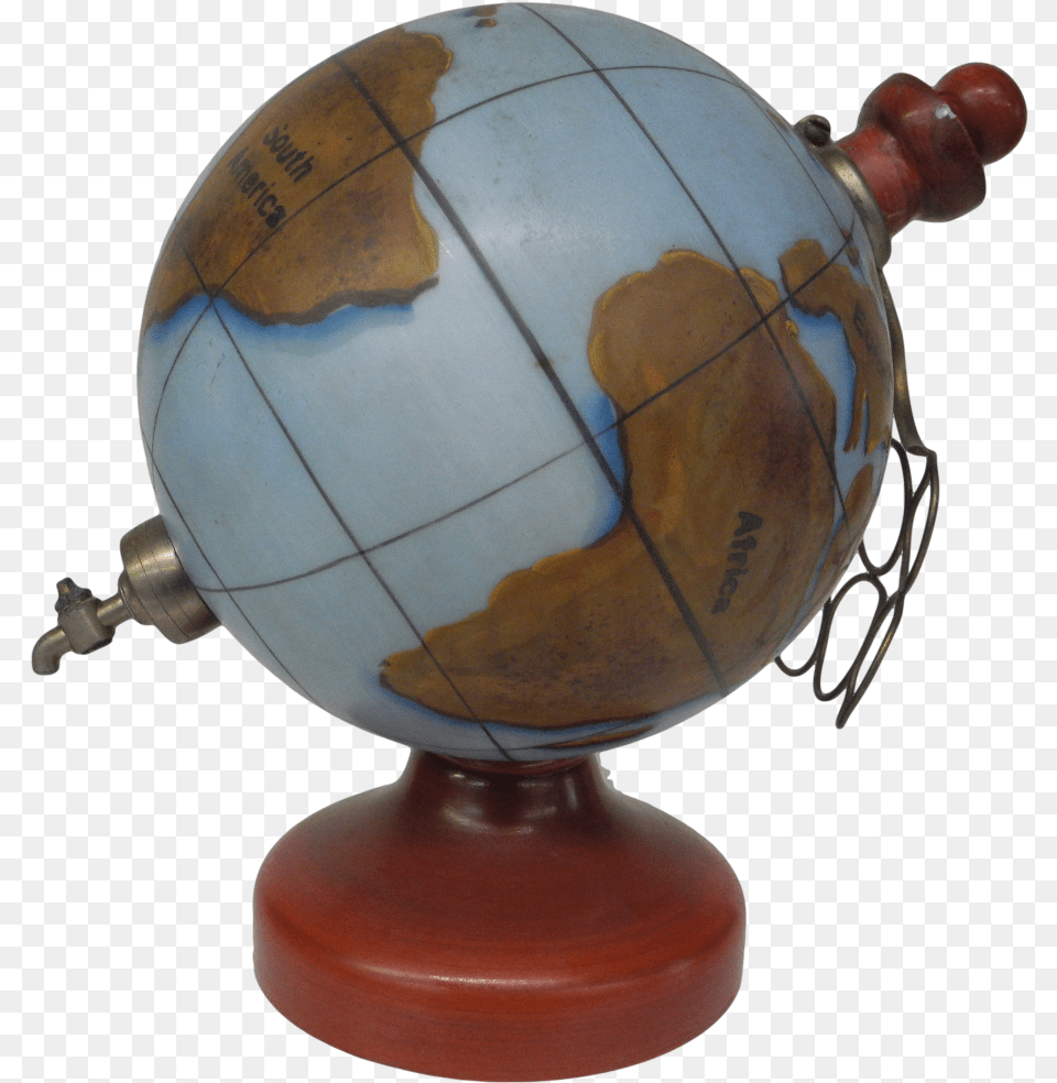 Novelty Globe Form Whiskey Decanter Unusual Hand Painted Decanter, Astronomy, Outer Space, Planet Png