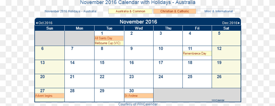 November 2016 Calendar With Australia Holidays Australian Holiday Calendar 2018, Text Free Png
