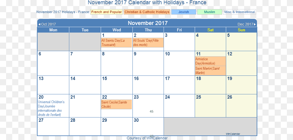 November 2017 Calendar With Fra Holidays French Calendar 2017 November, Text, Computer Hardware, Electronics, Hardware Free Transparent Png
