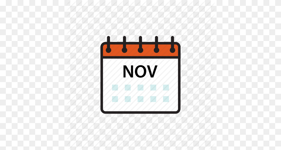 November Calendar Icon, Text, Page, Blackboard Free Png Download