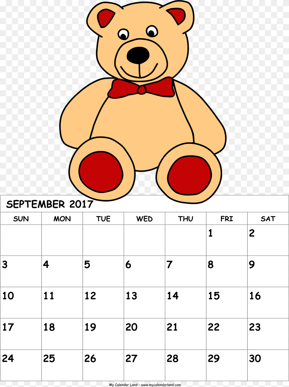 November Calendar Mickey Mouse, Text, Animal, Bear, Mammal Free Png Download