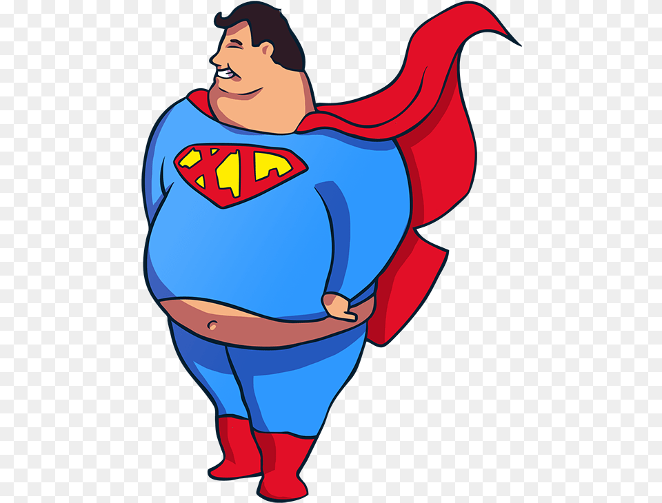 November Clipart Turkey Fat Fat Superman Cartoon, Cape, Clothing, Adult, Publication Png Image