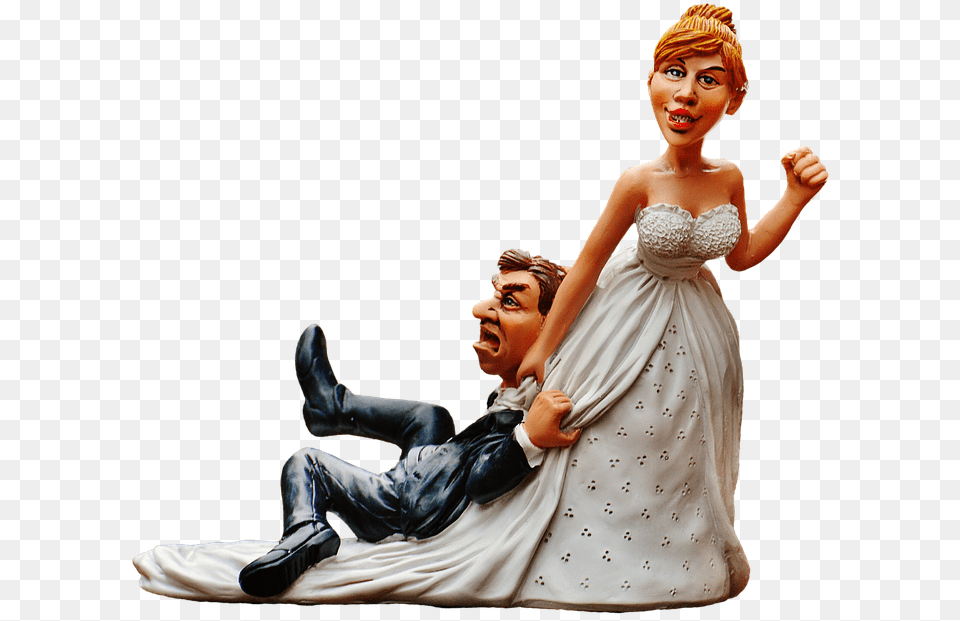 Novia Y Novio Novia Novio Cifras Fuerza Blanco Bride Groom Funny, Clothing, Dress, Figurine, Adult Free Transparent Png