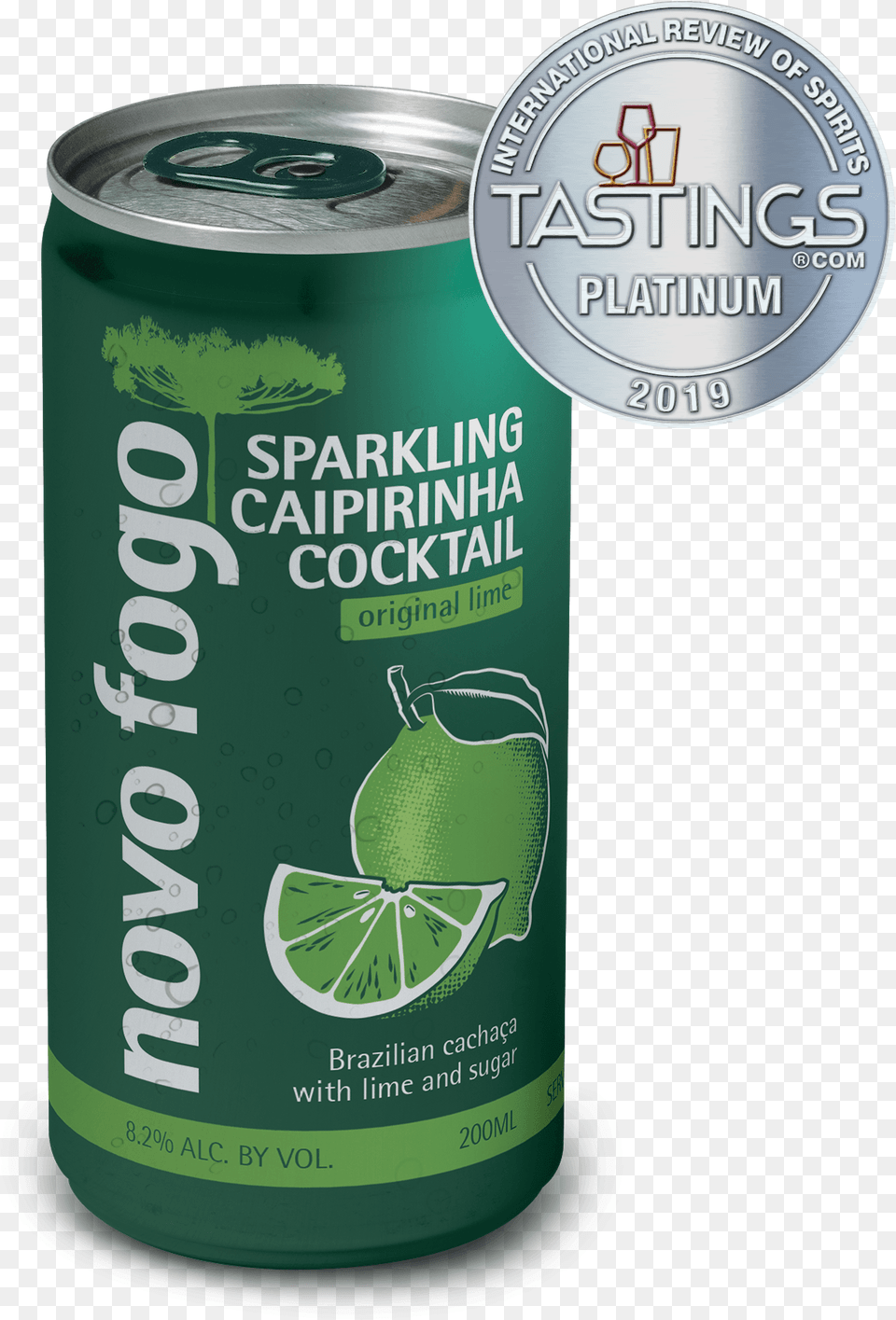 Novo Fogo Sparkling Caipirinha Lime 4 Pack Lemon Lime, Can, Tin Free Transparent Png