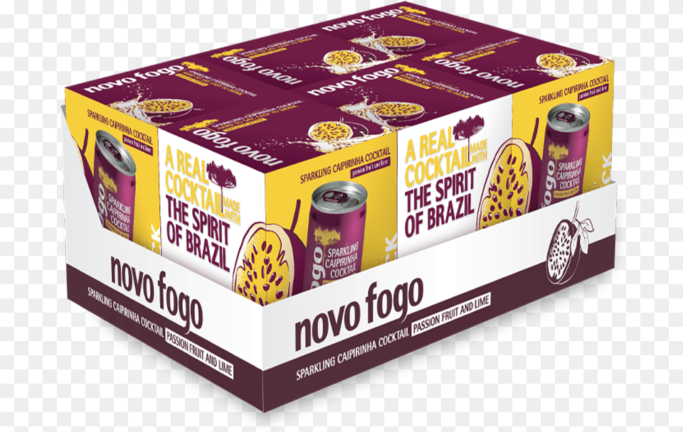 Novo Fogo Sparkling Caipirinha Passion Fruit 24 Pack Chocolate, Can, Tin, Advertisement, Box Free Png Download