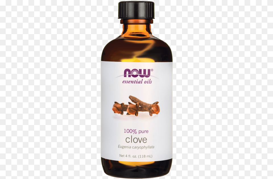 Now Foods Clove Oil 4 Fl Oz Liquid Now Amber Oil, Herbal, Herbs, Plant, Bottle Png Image