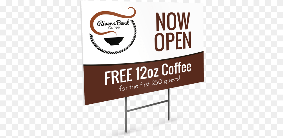 Now Open Coffee Shop Yard Sign Template Preview Graphic Design, Advertisement, Poster, Text Free Transparent Png