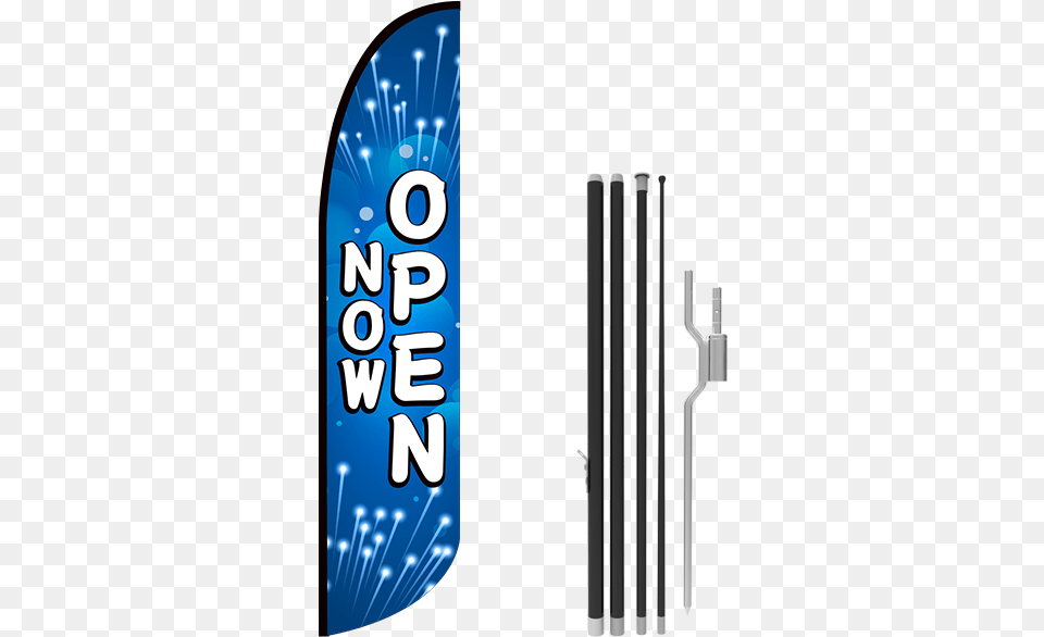 Now Open Stock Blade Flag With Ground Stake Flag, Cutlery, Fork, Art, Graphics Free Transparent Png