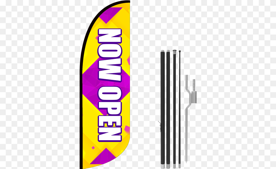 Now Open Stock Blade Flag With Ground Stake Stock, Cutlery, Fork, Art, Graphics Free Png