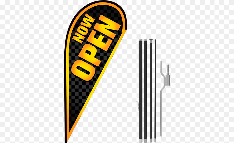 Now Open Stock Teardrop Flag With Ground Stake Flag, Cutlery, Fork, Weapon Free Png