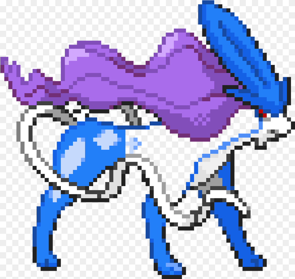 Now Pixel Art Pokemon Suicune, Purple Free Png Download