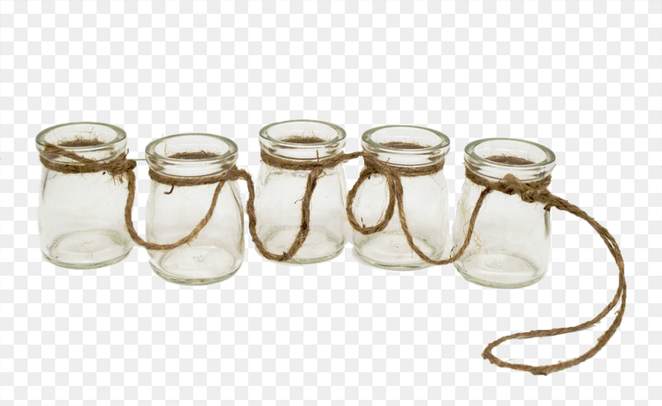 Now Screw In Two Small Eye Hooks And Tie The Jute Ends Glass, Jar, Mason Jar Free Png