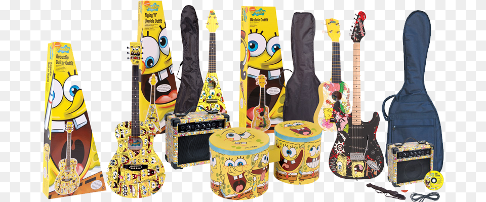 Now You Can Now Have Your Favourite Yellow Sponges Spongebob Squarepants Full Size Acoustic Guitar Set, Musical Instrument Free Transparent Png