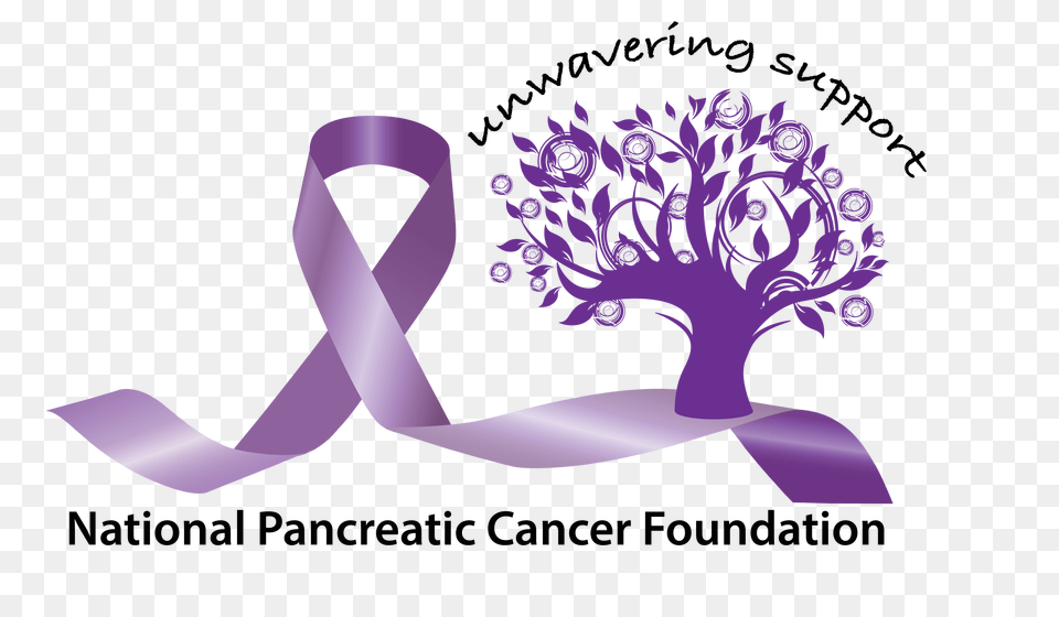 Npcf Logowithribbonpng Foundation For Alternative And National Pancreatic Cancer Day, Tree, Purple, Plant, Art Free Png