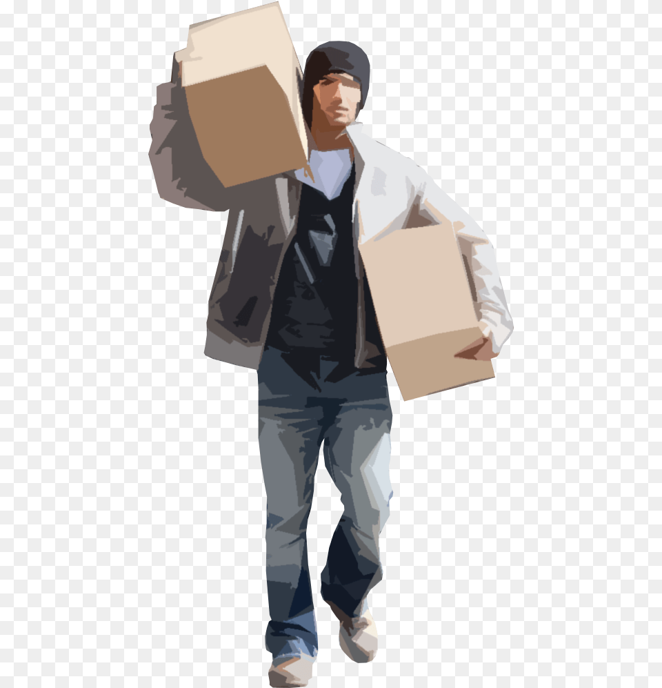Ns 0054 Grocery People Shopping, Person, Box, Cardboard, Carton Free Transparent Png