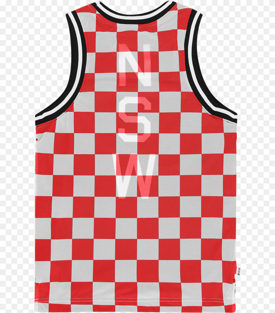 Nsw Nsp All Over Printed Check Tank Top Blackuniversity Womens Checkered Flag Shirt, Clothing, Person Free Png