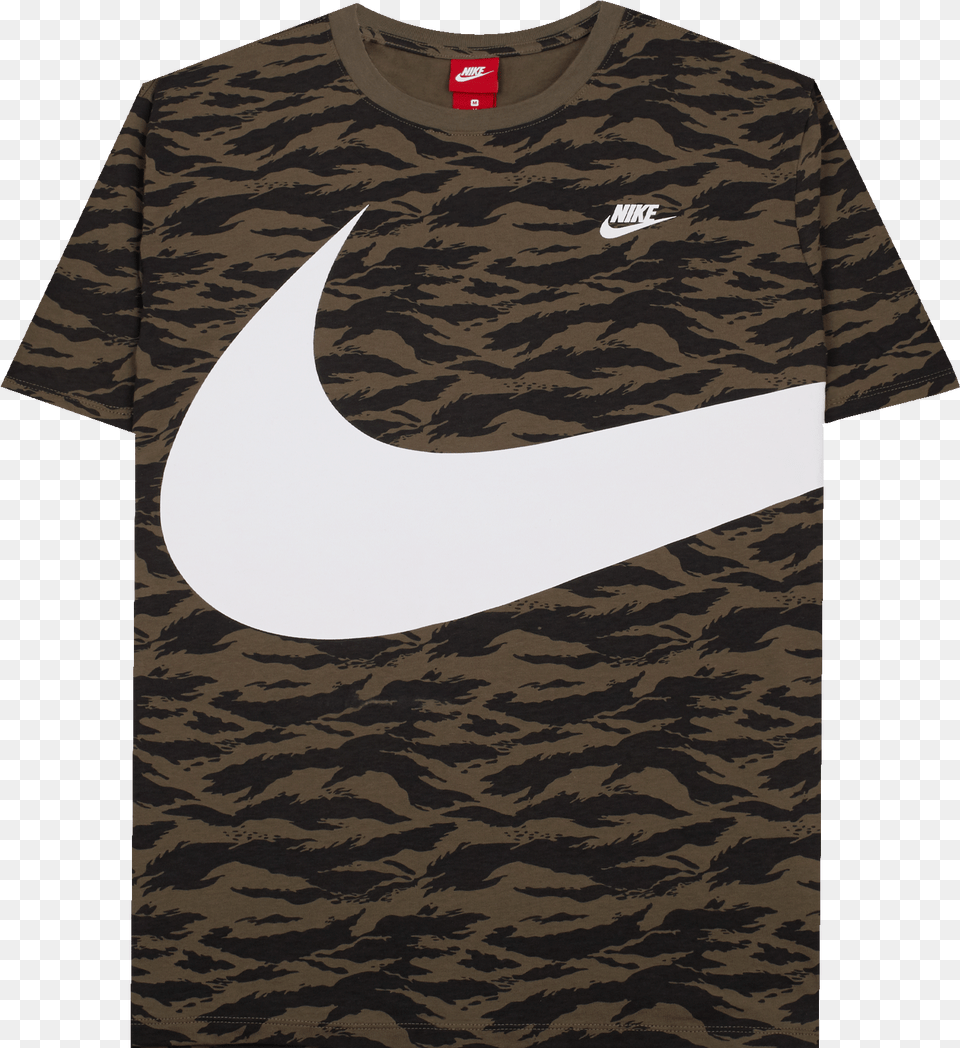 Nsw Swoosh Tee Medium Olive White Long Sleeved T Shirt, Clothing, T-shirt, Military, Military Uniform Png